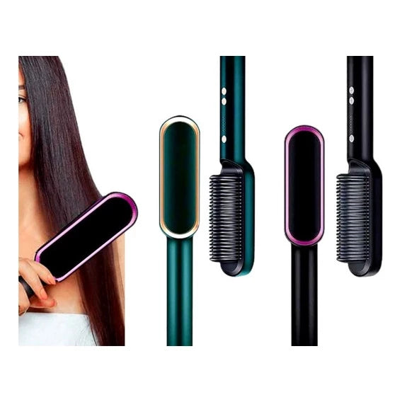 Escova Alisadora De Cabelo Elétrica Bivolt, Alisa, Hidrata, Modela, Alinha e Anti Frizz